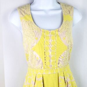 BCBG MAXAZRIA Yellow Peplum Dress
